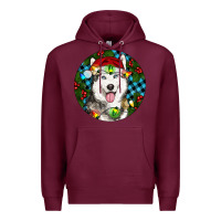 Burgundy Christmas Husky Premium Hoodie - RanaPortraitStore