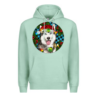 Seafoam Christmas Husky Premium Hoodie - RanaPortraitStore