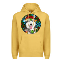 Antique Gold Christmas Husky Premium Hoodie - RanaPortraitStore