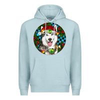 Blue Mist Christmas Husky Premium Hoodie - RanaPortraitStore