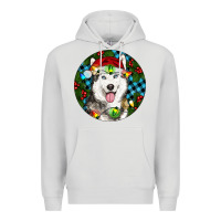 Dove Grey Christmas Husky Premium Hoodie - RanaPortraitStore