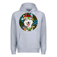 Heather Grey Christmas Husky Premium Hoodie - RanaPortraitStore