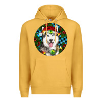 Mustard Christmas Husky Premium Hoodie - RanaPortraitStore