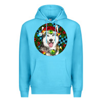 Ocean Blue Christmas Husky Premium Hoodie - RanaPortraitStore