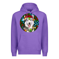 Purple Christmas Husky Premium Hoodie - RanaPortraitStore