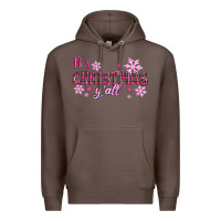 Coffee It's Christmas Y'all Season Pink Christmas Premium Hoodie - RanaPortraitStore