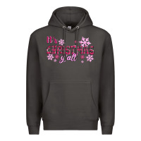Smoke It's Christmas Y'all Season Pink Christmas Premium Hoodie - RanaPortraitStore