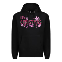 Black It's Christmas Y'all Season Pink Christmas Premium Hoodie - RanaPortraitStore