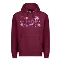 Burgundy It's Christmas Y'all Season Pink Christmas Premium Hoodie - RanaPortraitStore