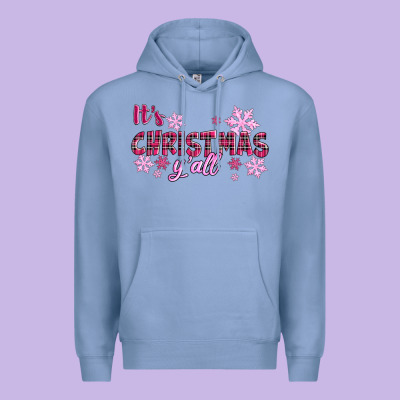 Premium Hoodie It's Christmas Y'all Season Pink Christmas