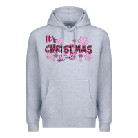 Heather Grey It's Christmas Y'all Season Pink Christmas Premium Hoodie - RanaPortraitStore
