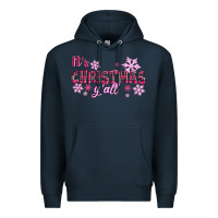 Navy It's Christmas Y'all Season Pink Christmas Premium Hoodie - RanaPortraitStore