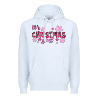 White It's Christmas Y'all Season Pink Christmas Premium Hoodie - RanaPortraitStore
