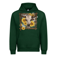 Forest Green western bull skull Urban Hoodie - MaliasSmallBusiness