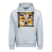 Heather Grey western bull skull Urban Hoodie - MaliasSmallBusiness
