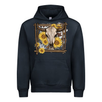 Navy western bull skull Urban Hoodie - MaliasSmallBusiness