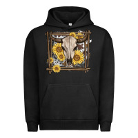 Pigment Black western bull skull Urban Hoodie - MaliasSmallBusiness
