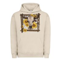 Pigment French Oak western bull skull Urban Hoodie - MaliasSmallBusiness