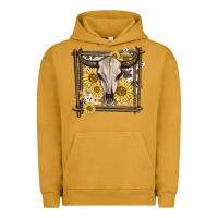 Pigment Peanut Butter western bull skull Urban Hoodie - MaliasSmallBusiness
