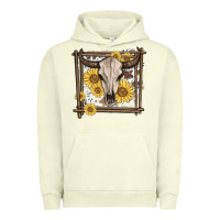 Pigment Pistachio western bull skull Urban Hoodie - MaliasSmallBusiness