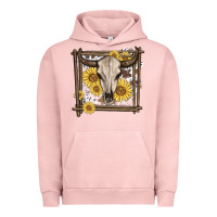 Pigment Salmon western bull skull Urban Hoodie - MaliasSmallBusiness