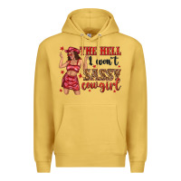 Antique Gold the hell i wont sassy cowgirl Premium Hoodie - texasbilliewilder