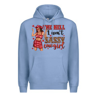 Colony Blue the hell i wont sassy cowgirl Premium Hoodie - texasbilliewilder