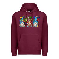 Burgundy autism gnomes Premium Hoodie - Zillion Design Studio