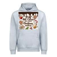 Heather Grey i just want to drink hot cocoa Urban Hoodie - MaliasSmallBusiness