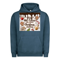 Pigment Midnight Navy i just want to drink hot cocoa Urban Hoodie - MaliasSmallBusiness