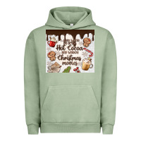 Pigment Oil Green i just want to drink hot cocoa Urban Hoodie - MaliasSmallBusiness