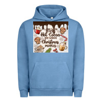 Pigment Pebble Blue i just want to drink hot cocoa Urban Hoodie - MaliasSmallBusiness