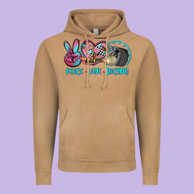 Peace Love Racing Vintage Hoodie Designed By Adodesignshop