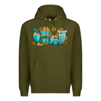 Army Green truck coffee cups Premium Hoodie - texasbilliewilder