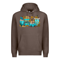 Coffee truck coffee cups Premium Hoodie - texasbilliewilder