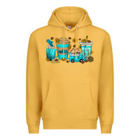 Mustard truck coffee cups Premium Hoodie - texasbilliewilder