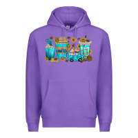 Purple truck coffee cups Premium Hoodie - texasbilliewilder