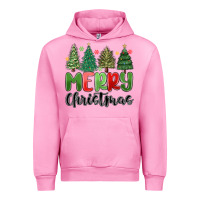 Fuchsia Pink merry christmas trees Urban Hoodie - MaliasSmallBusiness