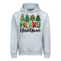 Heather Grey merry christmas trees Urban Hoodie - MaliasSmallBusiness