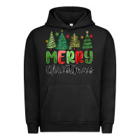 Pigment Black merry christmas trees Urban Hoodie - MaliasSmallBusiness
