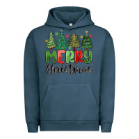 Pigment Midnight Navy merry christmas trees Urban Hoodie - MaliasSmallBusiness