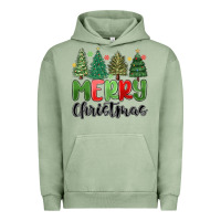 Pigment Oil Green merry christmas trees Urban Hoodie - MaliasSmallBusiness