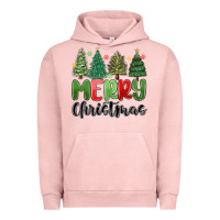 Pigment Salmon merry christmas trees Urban Hoodie - MaliasSmallBusiness