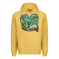 Turquoise Western Heart With Horseshoe Premium Hoodie | Teevron