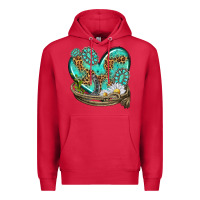 Cardinal turquoise western heart with horseshoe Premium Hoodie - texasbilliewilder