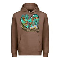Chestnut turquoise western heart with horseshoe Premium Hoodie - texasbilliewilder