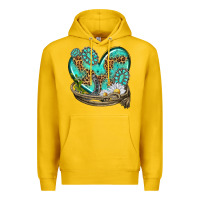 Lemon turquoise western heart with horseshoe Premium Hoodie - texasbilliewilder
