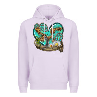 Lilac turquoise western heart with horseshoe Premium Hoodie - texasbilliewilder