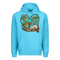 Ocean Blue turquoise western heart with horseshoe Premium Hoodie - texasbilliewilder