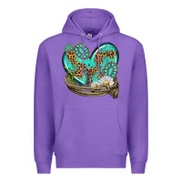 Purple turquoise western heart with horseshoe Premium Hoodie - texasbilliewilder
